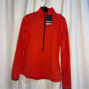Nike Pro Bright Orange Zip-Up Top
